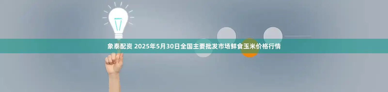 象泰配资 2025年5月30日全国主要批发市场鲜食玉米价格行情