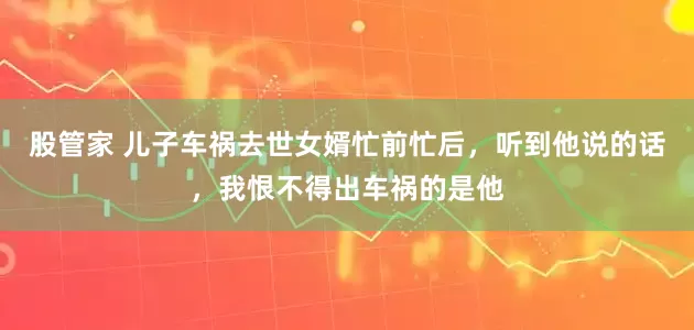 股管家 儿子车祸去世女婿忙前忙后，听到他说的话，我恨不得出车祸的是他